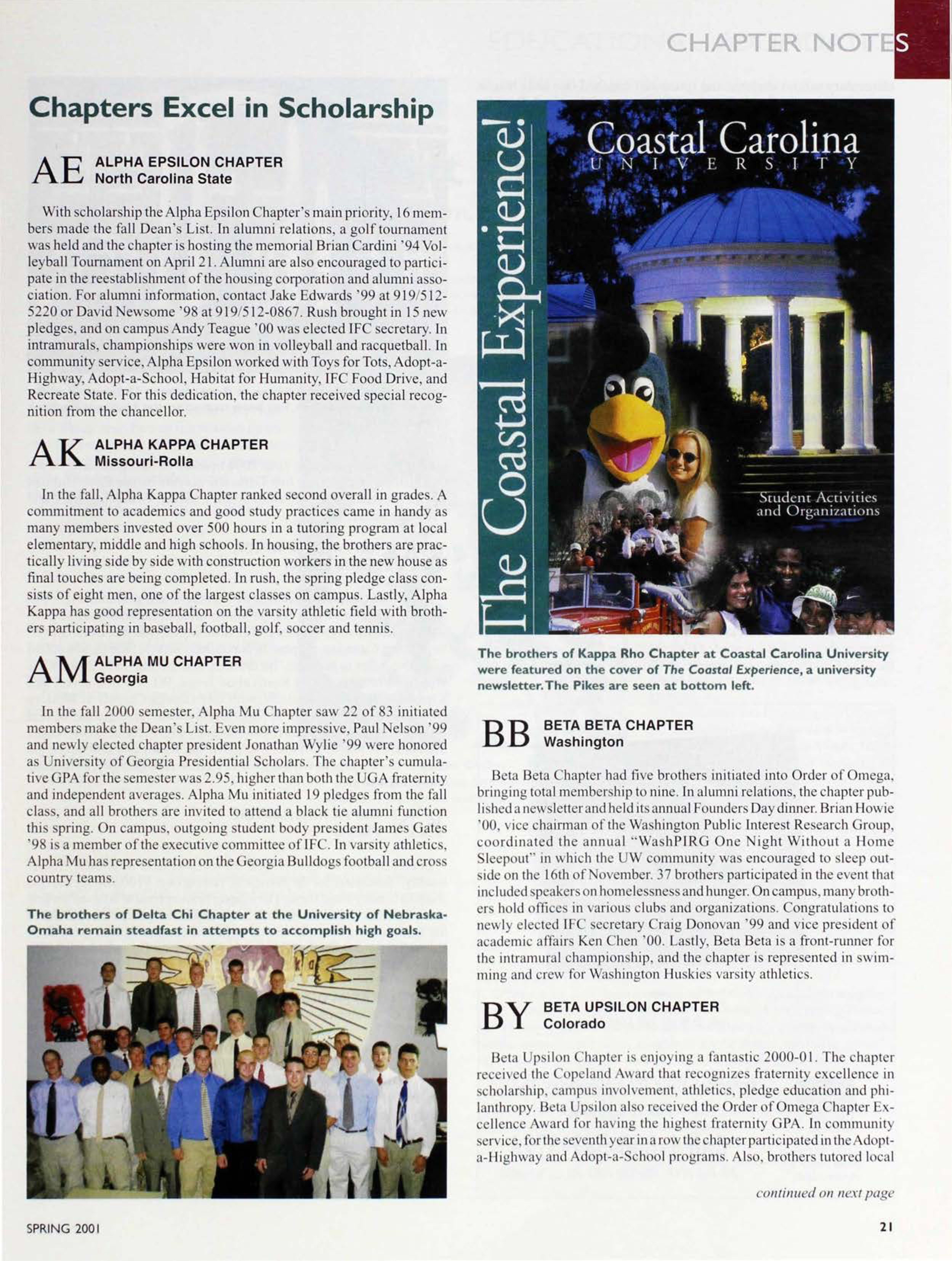 Chapter Notes: Chapters Excel In Scholarship